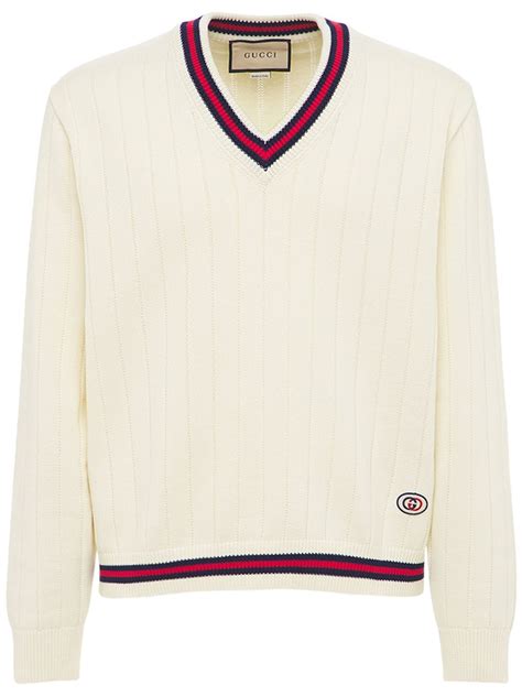 gucci v neck jumper|Gucci v neck sweater.